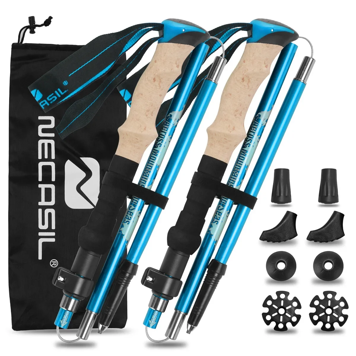 Trekking Pole Carbon - 2 Paket Tongkat Trekking Lipat Ringan