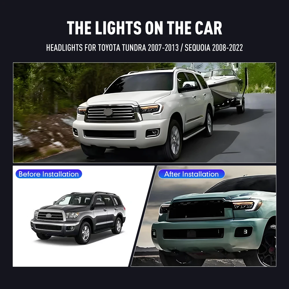 Running Headlamp - Lampu Depan Mobil untuk Toyota Sequoia